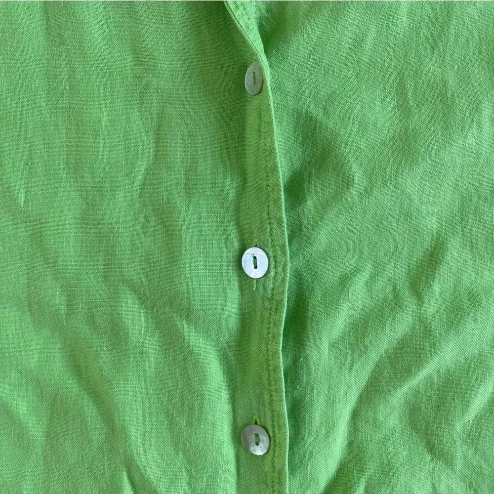 Russ Berens Vintage 100% Linen Short Sleeve Button Down, Green, Size S - Picture 2 of 5